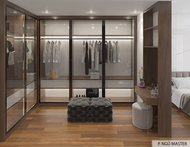 Thiết kế nội thất nhà liền kề 95m2 phong cách hiện đại tại Hoài Đức, Hà Nội
