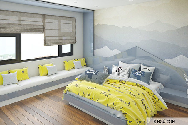 Thiết kế nội thất nhà liền kề 95m2 phong cách hiện đại tại Hoài Đức, Hà Nội