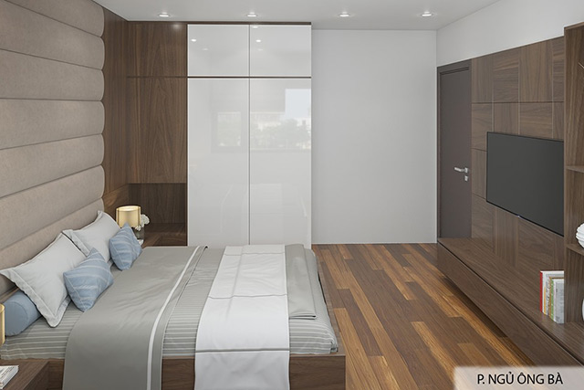Thiết kế nội thất nhà liền kề 95m2 phong cách hiện đại tại Hoài Đức, Hà Nội