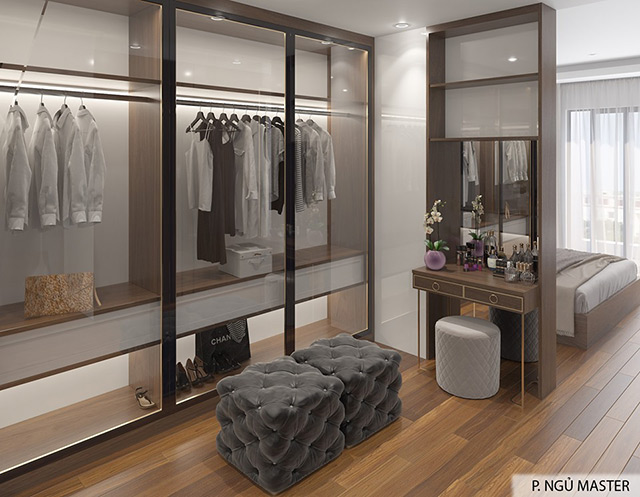 Thiết kế nội thất nhà liền kề 95m2 phong cách hiện đại tại Hoài Đức, Hà Nội