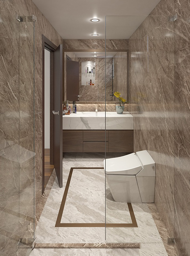 Thiết kế nội thất nhà liền kề 95m2 phong cách hiện đại tại Hoài Đức, Hà Nội