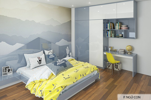 Thiết kế nội thất nhà liền kề 95m2 phong cách hiện đại tại Hoài Đức, Hà Nội