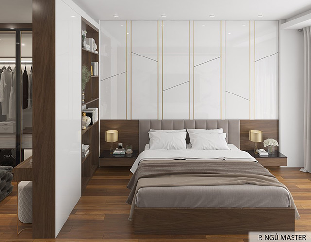 Thiết kế nội thất nhà liền kề 95m2 phong cách hiện đại tại Hoài Đức, Hà Nội