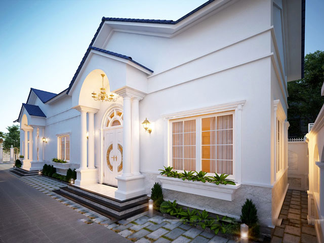 Thiết kế nhà liền kề 140m2 hướng tây nam mang phong cách cổ điển tại Nguyễn Xiển