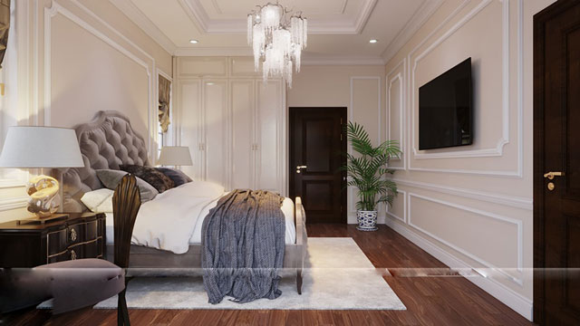 Thiết kế nhà liền kề 140m2 hướng tây nam mang phong cách cổ điển tại Nguyễn Xiển