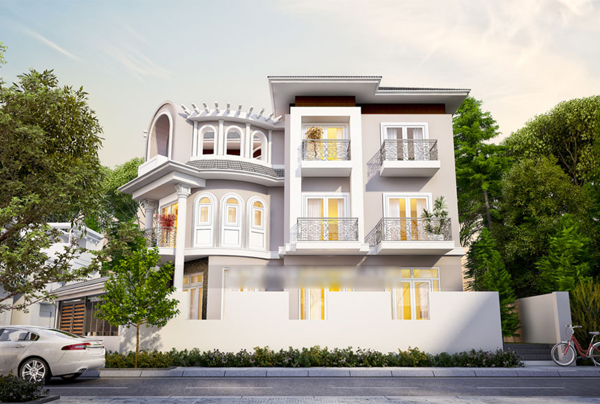 Thiết kế biệt thự Tân Cổ Điển rộng 300m2 tại dự án Hà Đô Charm Villa, Hoài Đức, Hà Nội