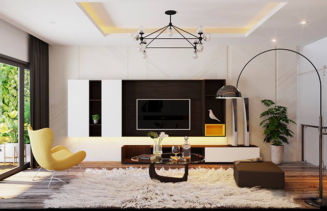 Thiết kế nội thất nhà liền kề 3 tầng 105m2 ở Nam An Khánh