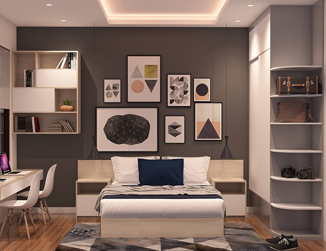Thiết kế nội thất biệt thự 3 tầng 90m2 tại Hoài Đức, Hà Nội