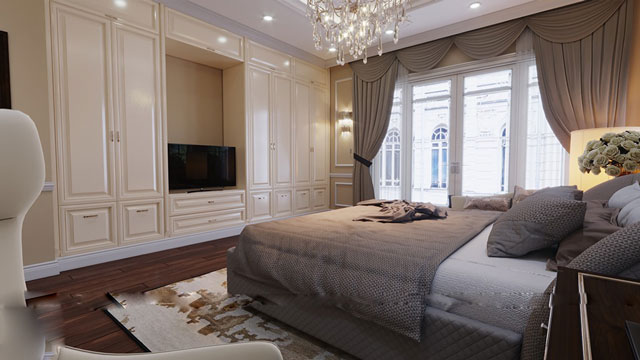 Thiết kế nhà liền kề 140m2 hướng tây nam mang phong cách cổ điển tại Nguyễn Xiển