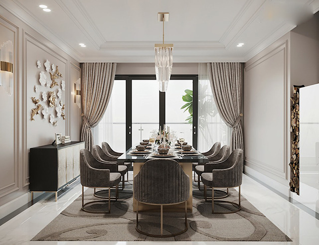 Thiết kế nội thất biệt thự 2 tầng theo phong cách tân cổ điển ở Dương Nội