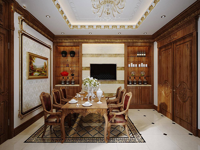 Thiết kế nội thất biệt thự tân cổ điển 105m2 tại Hoài Đức, Hà Nội
