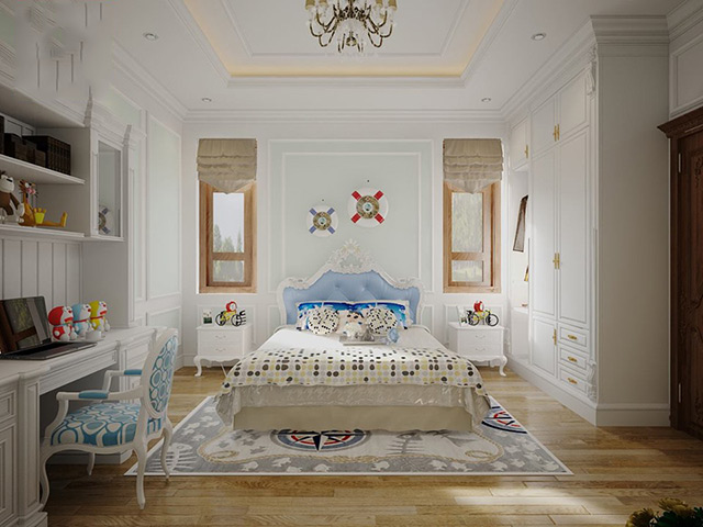 Thiết kế nội thất biệt thự tân cổ điển 105m2 tại Hoài Đức, Hà Nội