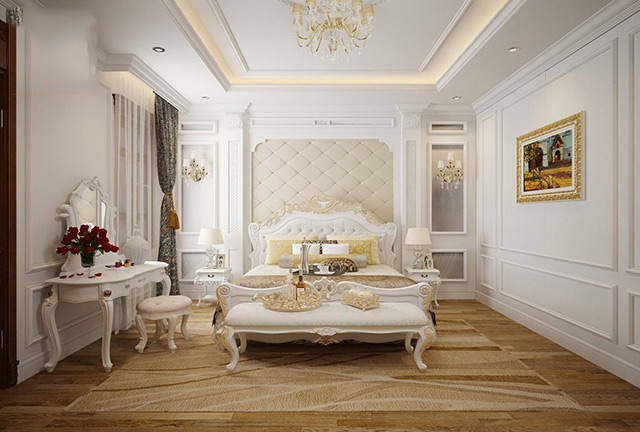 Thiết kế nội thất biệt thự tân cổ điển 105m2 tại Hoài Đức, Hà Nội