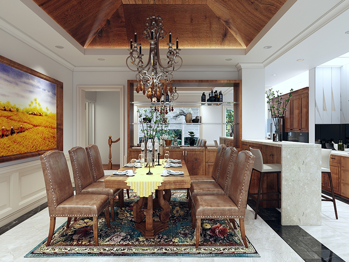 Thiết kế biệt thự Tân Cổ Điển 3 phòng ngủ, rộng 250m2 tại Hà Đô Charm Villa, Hoài Đức, Hà Nội