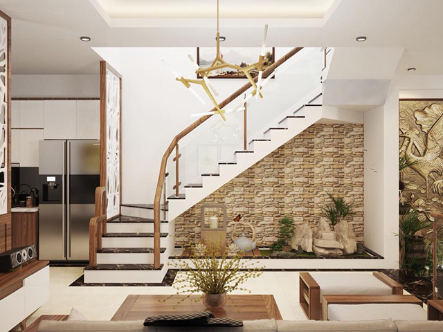 Thiết kế nội thất nhà liền kề 3 tầng phong cách hiện đại tại Hoài Đức, Hà Nội