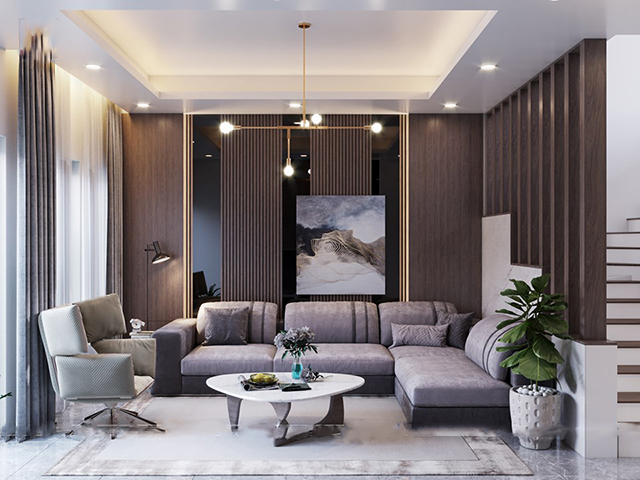 Thiết kế nội thất nhà liền kề 3 tầng 77m2 ở Nam An Khánh