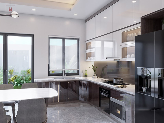 Thiết kế nội thất nhà liền kề 3 tầng 77m2 ở Nam An Khánh