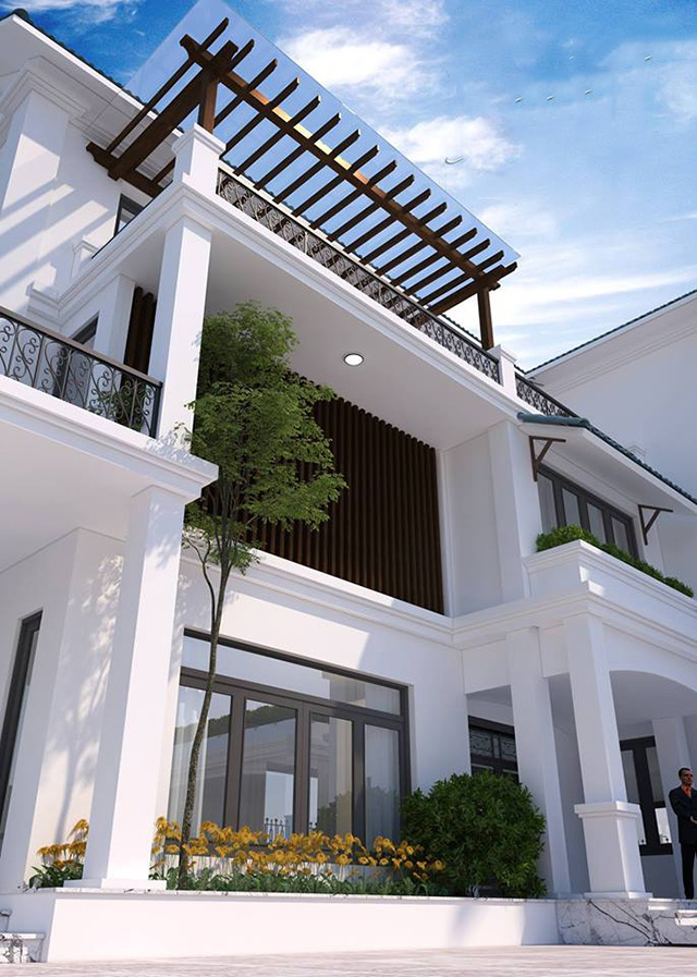 Thiết kế nội thất biệt thự 3 tầng 102m2 tại Hoài Đức, Hà Nội.