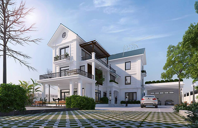 Dự án Thiết kế nội thất biệt thự 3 tầng 102m2 tại Hoài Đức, Hà Nội. 