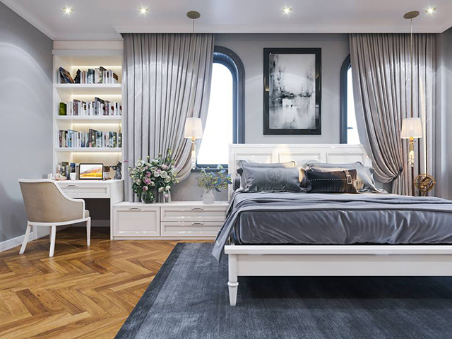 Thiết kế nội thất biệt thự 3 tầng 102m2 tại Hoài Đức, Hà Nội.