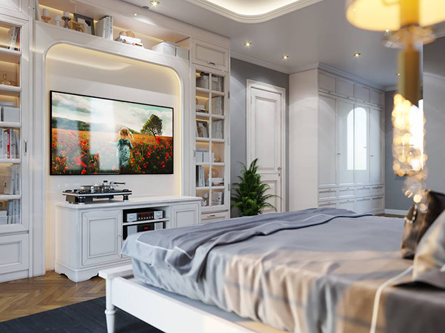 Thiết kế nội thất biệt thự 3 tầng 102m2 tại Hoài Đức, Hà Nội.