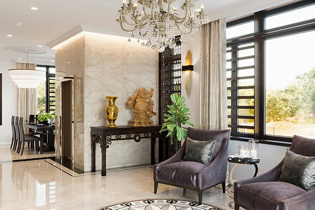 Thiết kế nội thất biệt thự 2 tầng mái thái tại Hoài Đức, Hà Nội