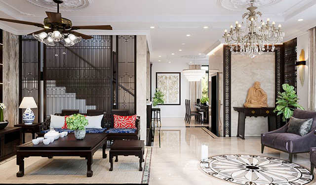 Thiết kế nội thất biệt thự 2 tầng mái thái tại Hoài Đức, Hà Nội