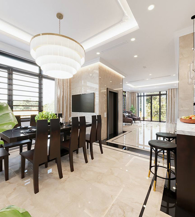 Thiết kế nội thất biệt thự 2 tầng mái thái tại Hoài Đức, Hà Nội