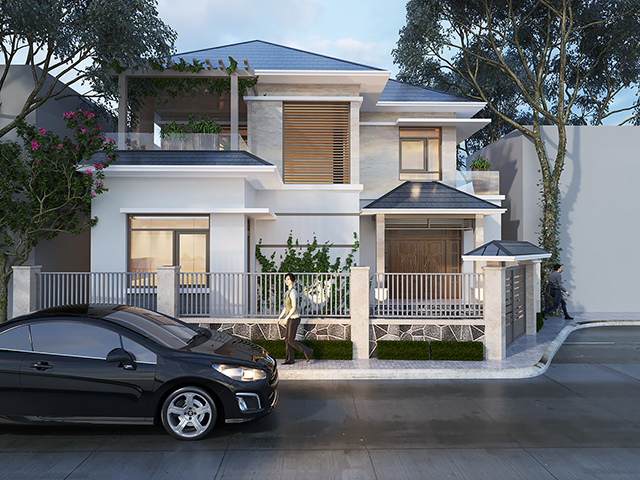 Thiết kế nội thất biệt thự mái thái 118m2 ở Dương Nội theo phong cách hiện đại