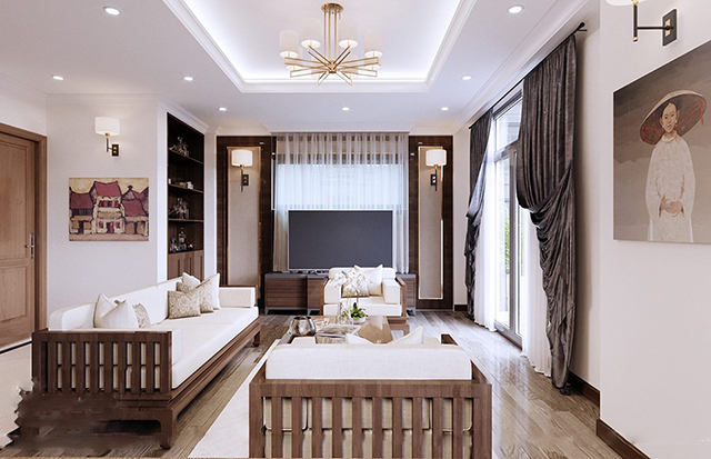 Thiết kế nội thất biệt thự mái thái 118m2 ở Dương Nội theo phong cách hiện đại