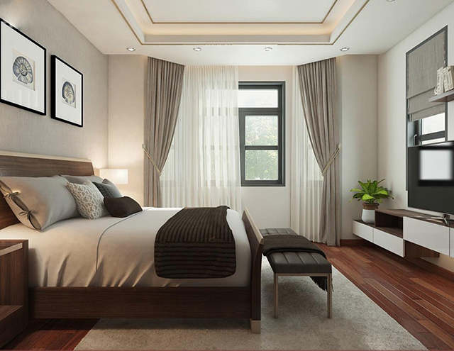 Thiết kế nội thất nhà liền kề mái bằng 3 tầng ở Dương Nội