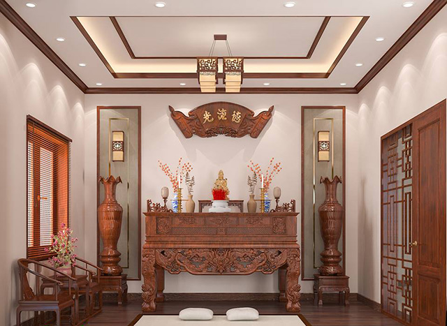 Thiết kế biệt thự Thanh Xuân mang phong cách tân cổ điển với nội thất gỗ