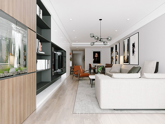 Thiết kế nội thất căn hộ chung cư 170m2 ở Hoàng Mai theo phong cách hiện đại
