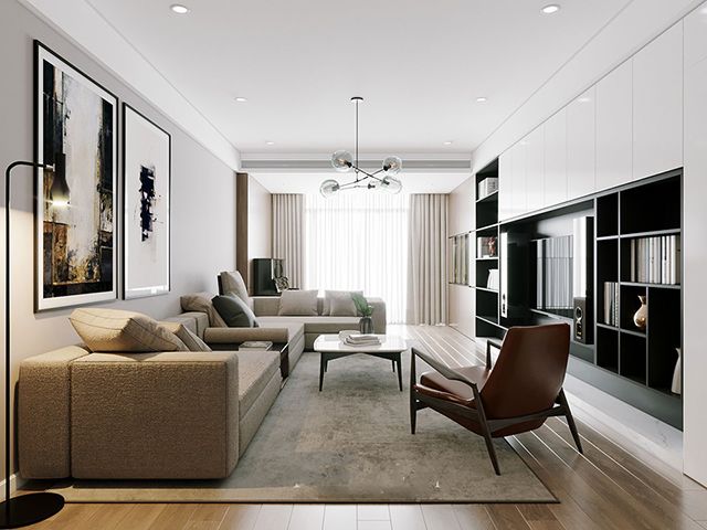 Thiết kế nội thất căn hộ chung cư 170m2 ở Hoàng Mai theo phong cách hiện đại