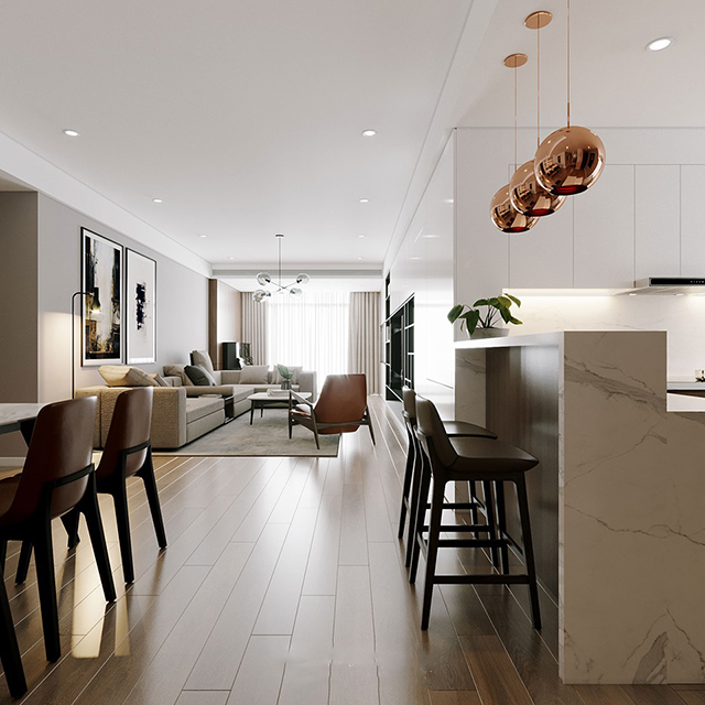 Thiết kế nội thất căn hộ chung cư 170m2 ở Hoàng Mai theo phong cách hiện đại