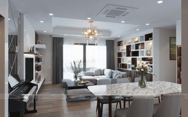 Thiết kế nội thất chung cư tại Thanh Xuân có 2 phòng ngủ