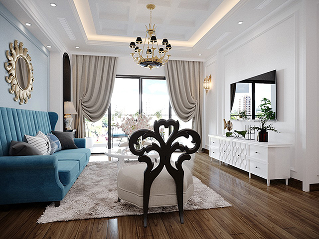 Thiết kế nội thất chung cư Hoàng Mai theo phong cách tân cổ điển