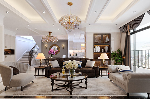 Dự án Thiết kế nội thất căn hộ Duplex 2 tầng ở Gamuda theo phong cách tân cổ điển