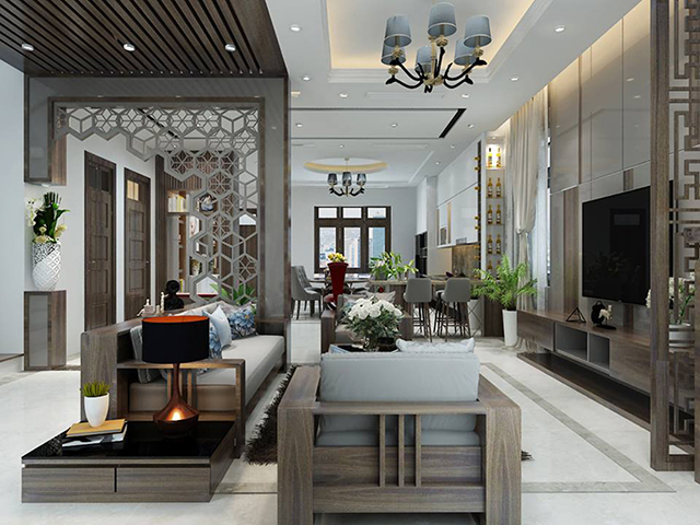 Thiết kế nội thất biệt thự Dương Nội 3 tầng 84.3m2 ở Dương Nội