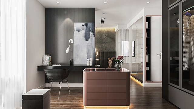 Thiết kế nội thất căn hộ chung cư 104.8m2 ở Hoàng Mai