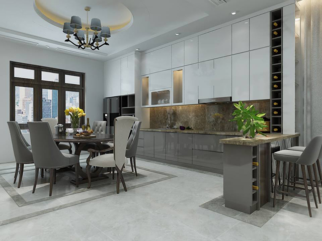Thiết kế nội thất biệt thự Dương Nội 3 tầng 84.3m2 ở Dương Nội