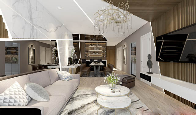 Dự án Thiết kế chung cư Thanh Xuân mang phong cách thiết kế hiện đại với diện tích 93.59m2