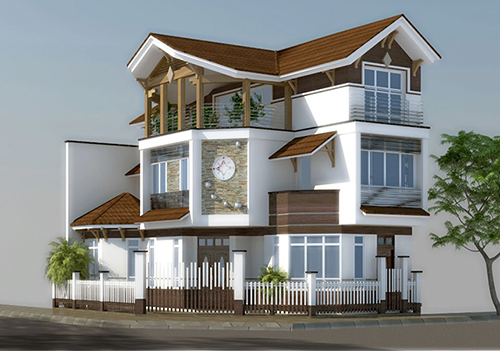 Dự án Thiết kế biệt thự 3 tầng ở Dương Nội với nội thất gỗ sang trọng, ấm cúng.