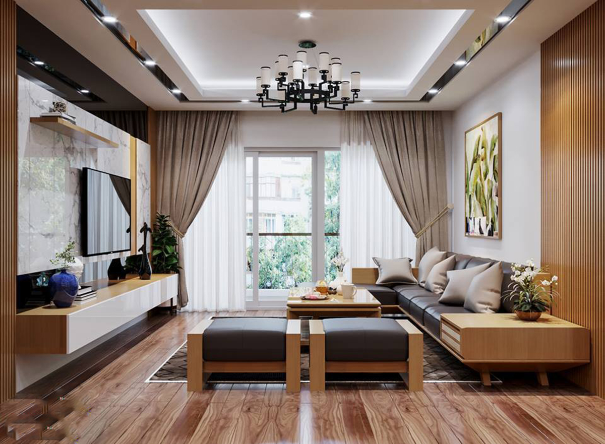 Thiết kế nội thất chung cư 116m2 3 phòng ngủ ở Hoàng Mai