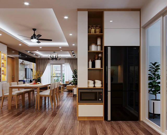 Thiết kế nội thất chung cư 116m2 3 phòng ngủ ở Hoàng Mai