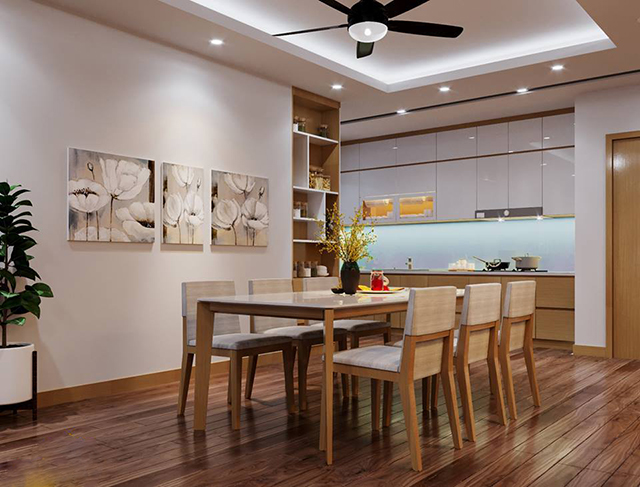 Thiết kế nội thất chung cư 116m2 3 phòng ngủ ở Hoàng Mai