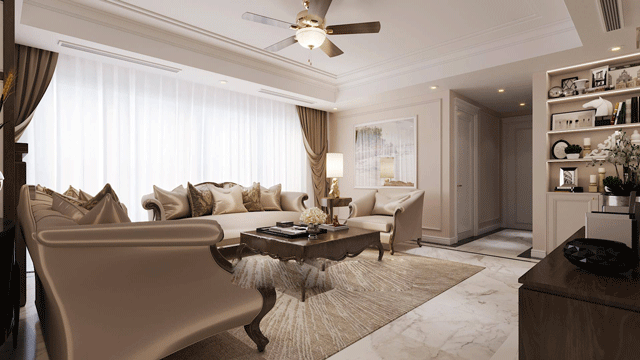 Thiết kế nhà biệt thự mang phong cách cổ điển, với hướng nhà đông nam, tại Thanh Xuân