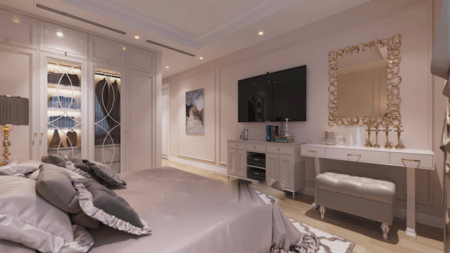 Thiết kế nhà biệt thự mang phong cách cổ điển, với hướng nhà đông nam, tại Thanh Xuân