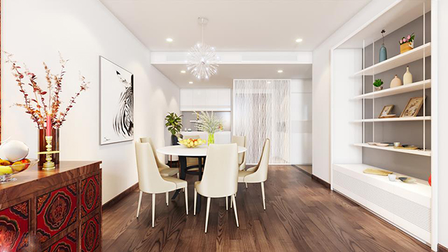 Thiết kế chung cư Thanh Xuân mang phong cách tân cổ điển 117.58m2