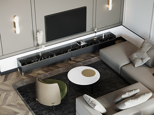 Thiết kế nội thất chung cư hiện đại 80.2m2 ở Hoàng Mai